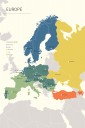 Mapa Evropy z průzkumu k English Profiency Indexu (EF EPI) napříč 72 zeměmi zobrazuje podíl nejlepších nerodilých mluvčí angličtiny 